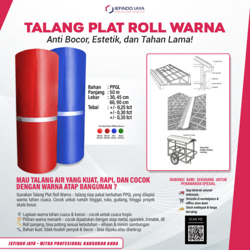 Talang Plat Roll Warna