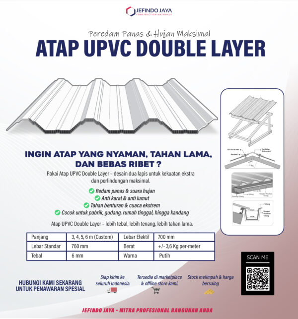 Atap UPVC Double Layer – JEFINDO JAYA