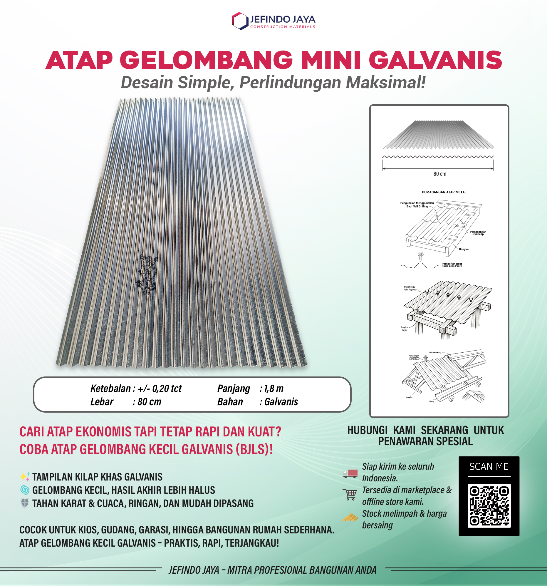 Atap Gelombang Kecil Galvanis (BJLS)
